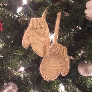 COPY - Hand-Knit Tiny Mittens Christmas Ornament